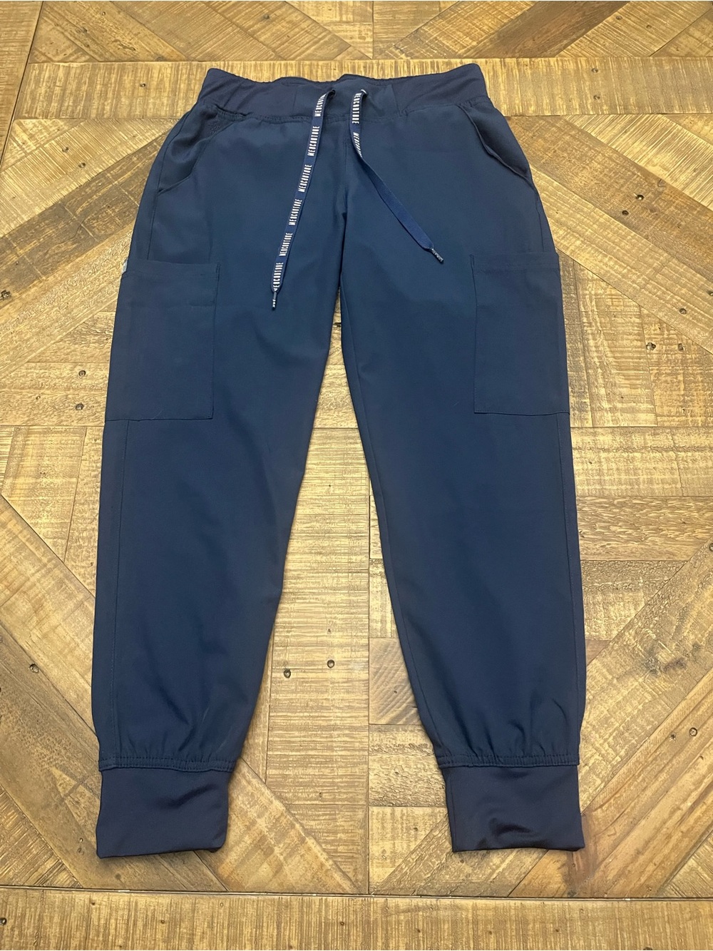 Med Couture Touch Double Cargo Jogger Scrub Pants - Navy Blue